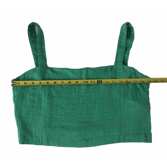 Rip Curl Women Green Cropped Tank Top XL Smocked - Picture 9 of 10